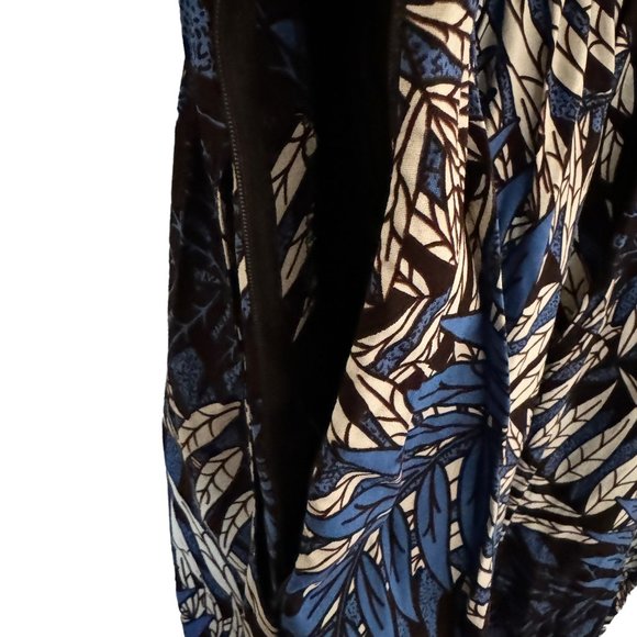 Tropical Palm Pattern Maxi Dress African Wax Print Sleeveless V Neck Pockets Sm - Picture 8 of 16
